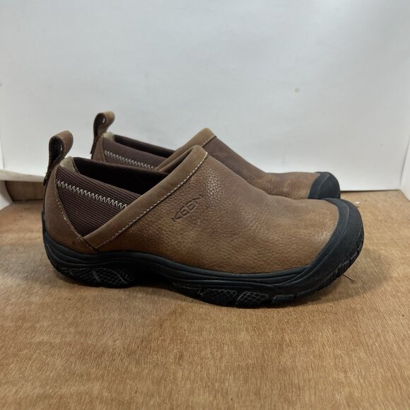 Keen Brown Leather Slip On Shoes Men Size 9.5 - Picture 1 of 8